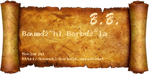 Baumöhl Borbála névjegykártya